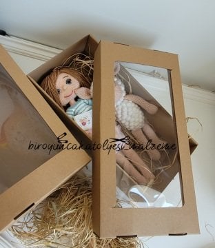 40 CM AMİGURUMİ KUTU- ASETAT KAPAKLI PENCERELİ