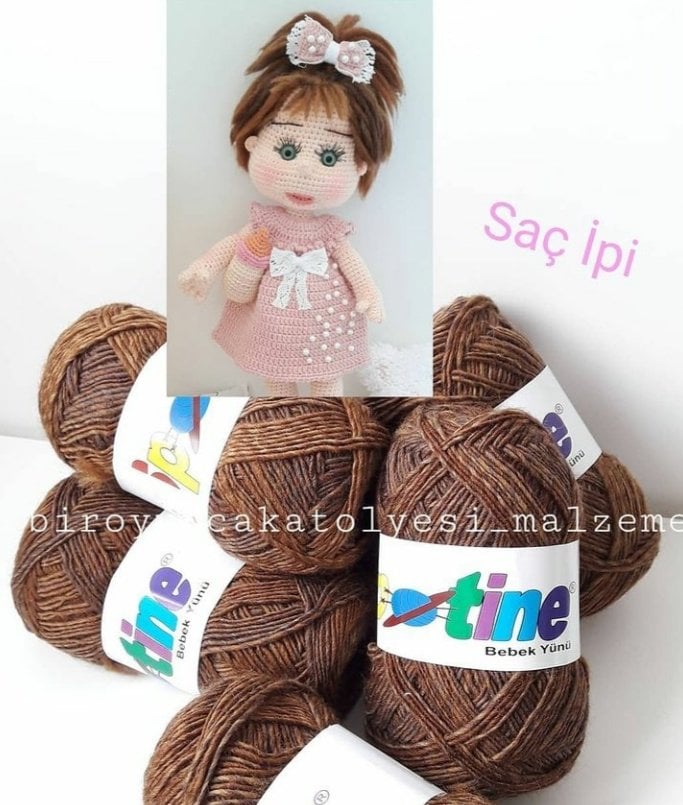 KAHVERENGİ YÜN SAÇ İPİ