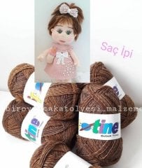 KAHVERENGİ YÜN SAÇ İPİ