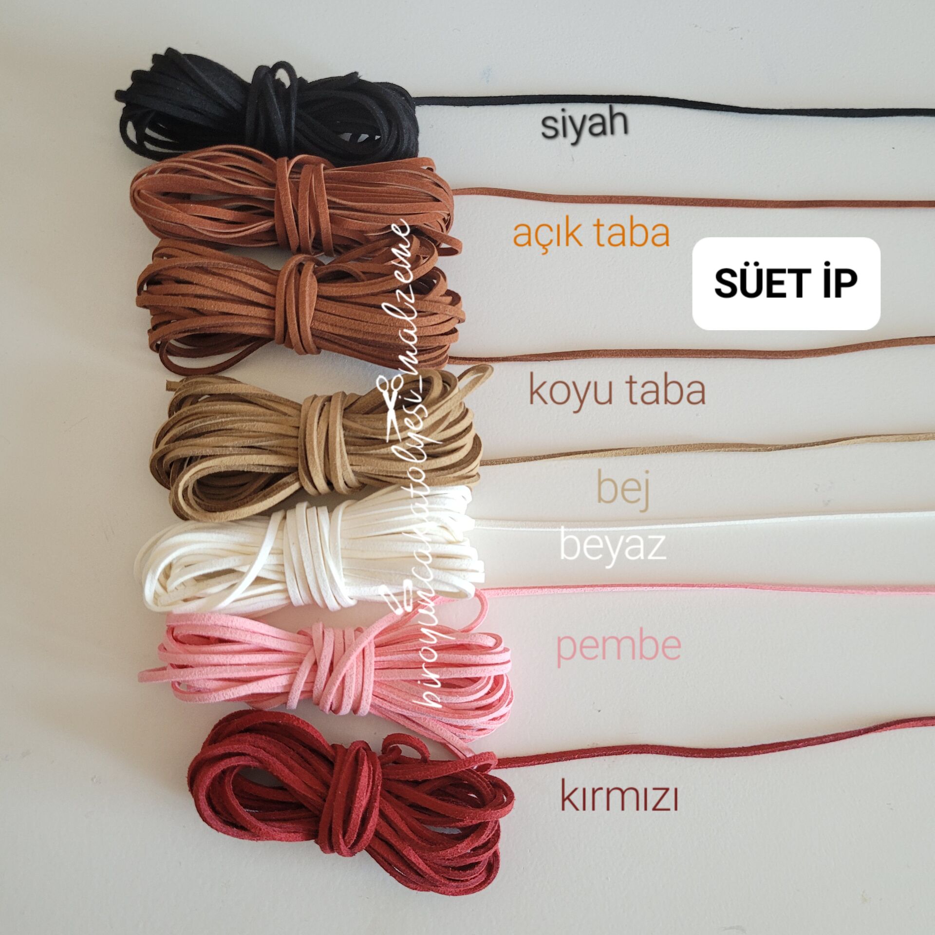 Süet ip - Deri İp- 1metre