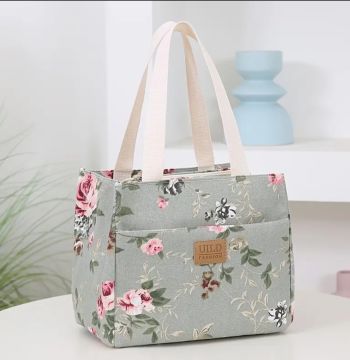 ÇİÇEKLİ HOBİ ÇANTASI -YEŞİL