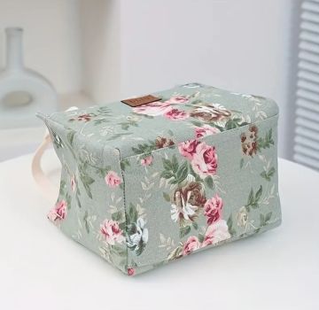 ÇİÇEKLİ HOBİ ÇANTASI -YEŞİL