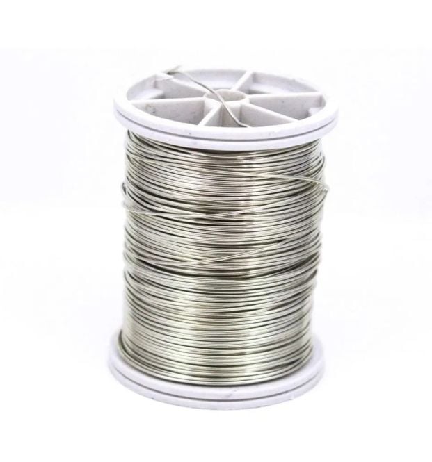 GÜMÜŞ RENK BAKIR TEL  0.6 MM  - 1 Metre