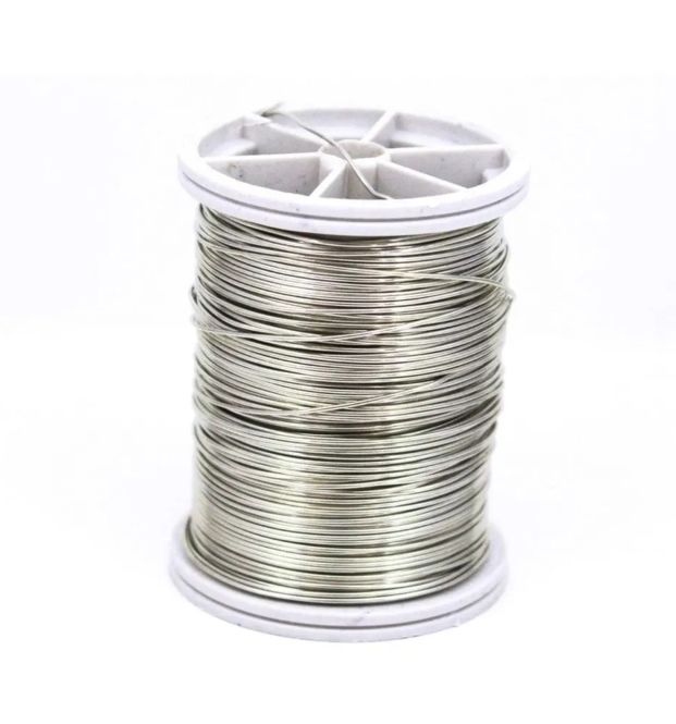 GÜMÜŞ RENK BAKIR TEL  0.6 MM  - 1 Metre