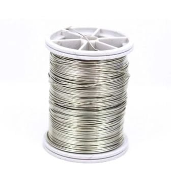 GÜMÜŞ RENK BAKIR TEL  0.6 MM  - 1 Metre