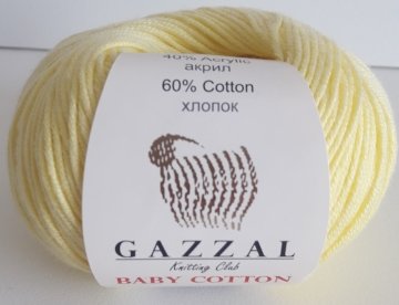 3413 GAZZAL BABY COTTON 50GR- Açık Sarı