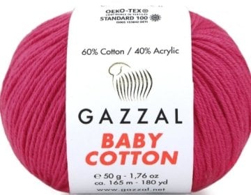 3415 GAZZAL BABY COTTON 50GR-Koyu Pembe
