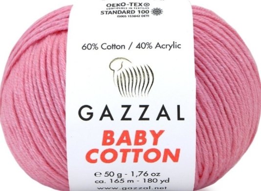 3468  GAZZAL BABY COTTON 50GR- Pembe