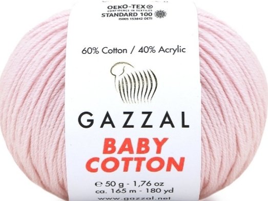 3411 GAZZAL BABY COTTON 50GR- Toz Pembe