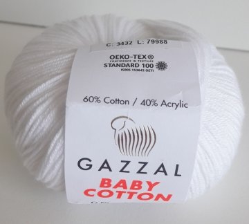 3432 GAZZAL BABY COTTON 50GR-Beyaz