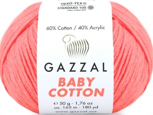 3460 GAZZAL BABY COTTON 50GR-Neon Açık Pembe