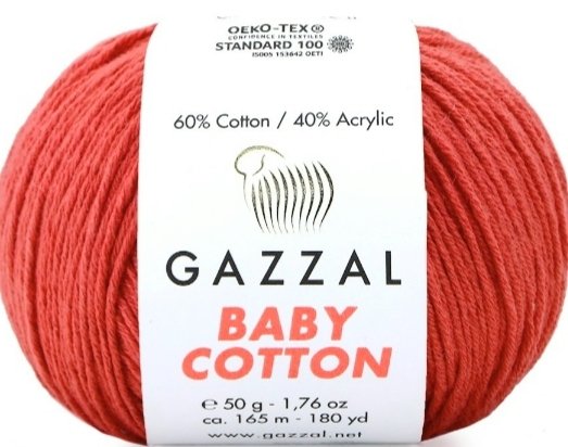 3418  GAZZAL BABY COTTON 50GR-Kiremit
