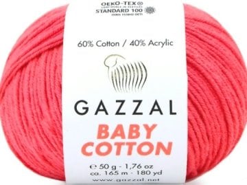 3458  GAZZAL BABY COTTON 50GR-Neon koyu pembe