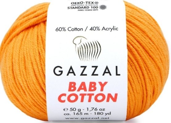 3416 GAZZAL BABY COTTON 50GR - Açık Turuncu