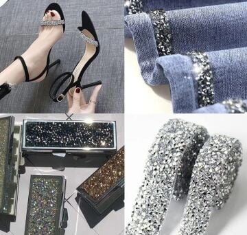 ÜTÜ İLE YAPIŞAN TAŞ ŞERİT 2 CM GENİŞLİKTE 20 CM