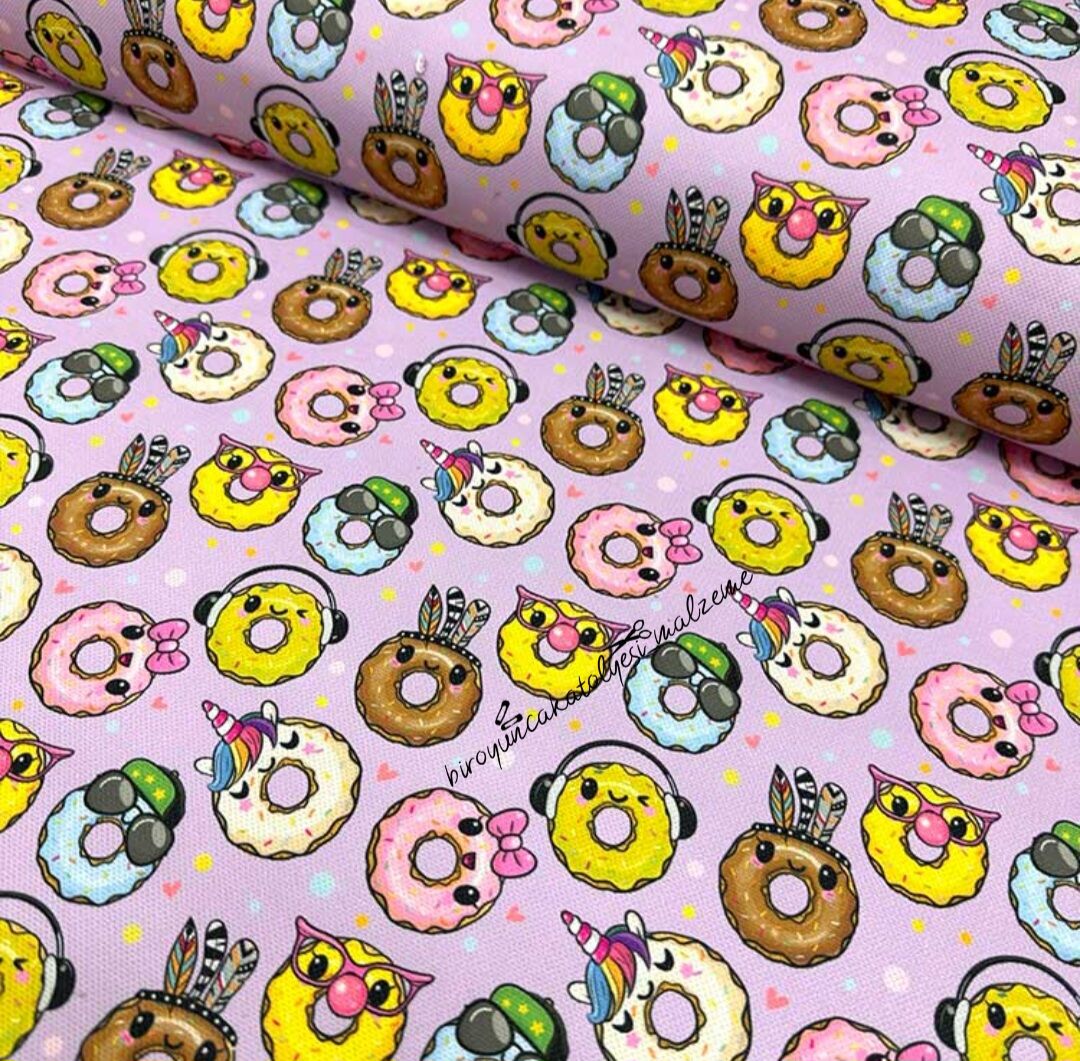 Donut Desenli Kumaş