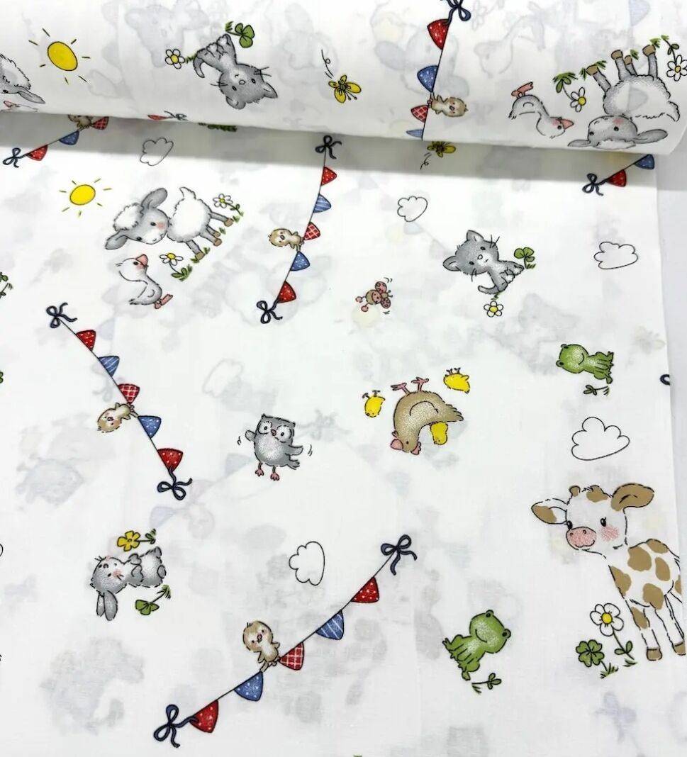 Kuzulu Beyaz Poplin Kumaş