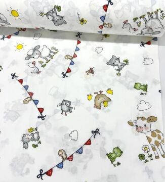 Kuzulu Beyaz Poplin Kumaş