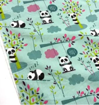 Mint Pandalar Poplin Kumaş