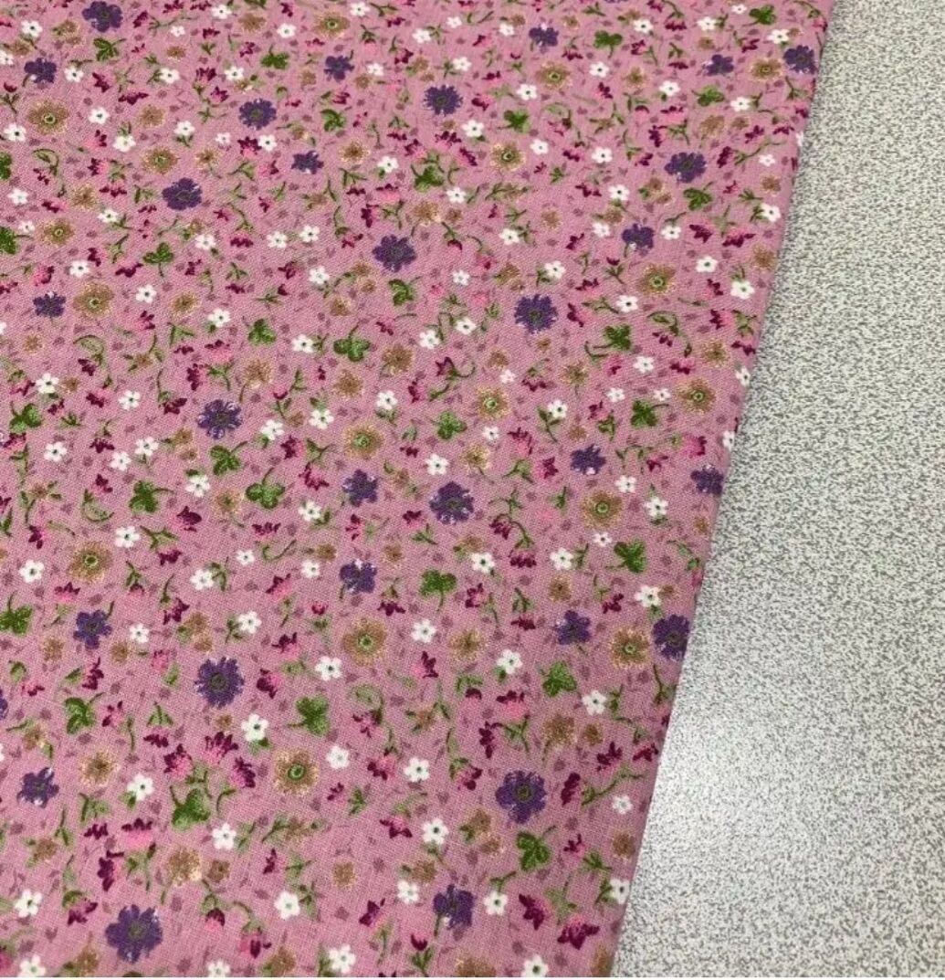 Çıtır Çiçekler Pembe Poplin Kumaş