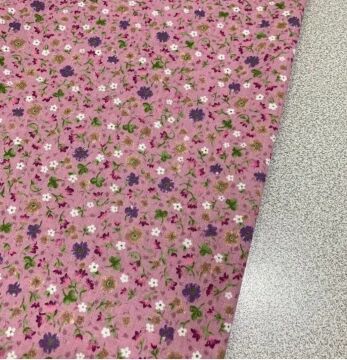 Çıtır Çiçekler Pembe Poplin Kumaş