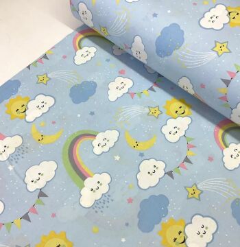 Mavili Gökyüzü Poplin Kumaş