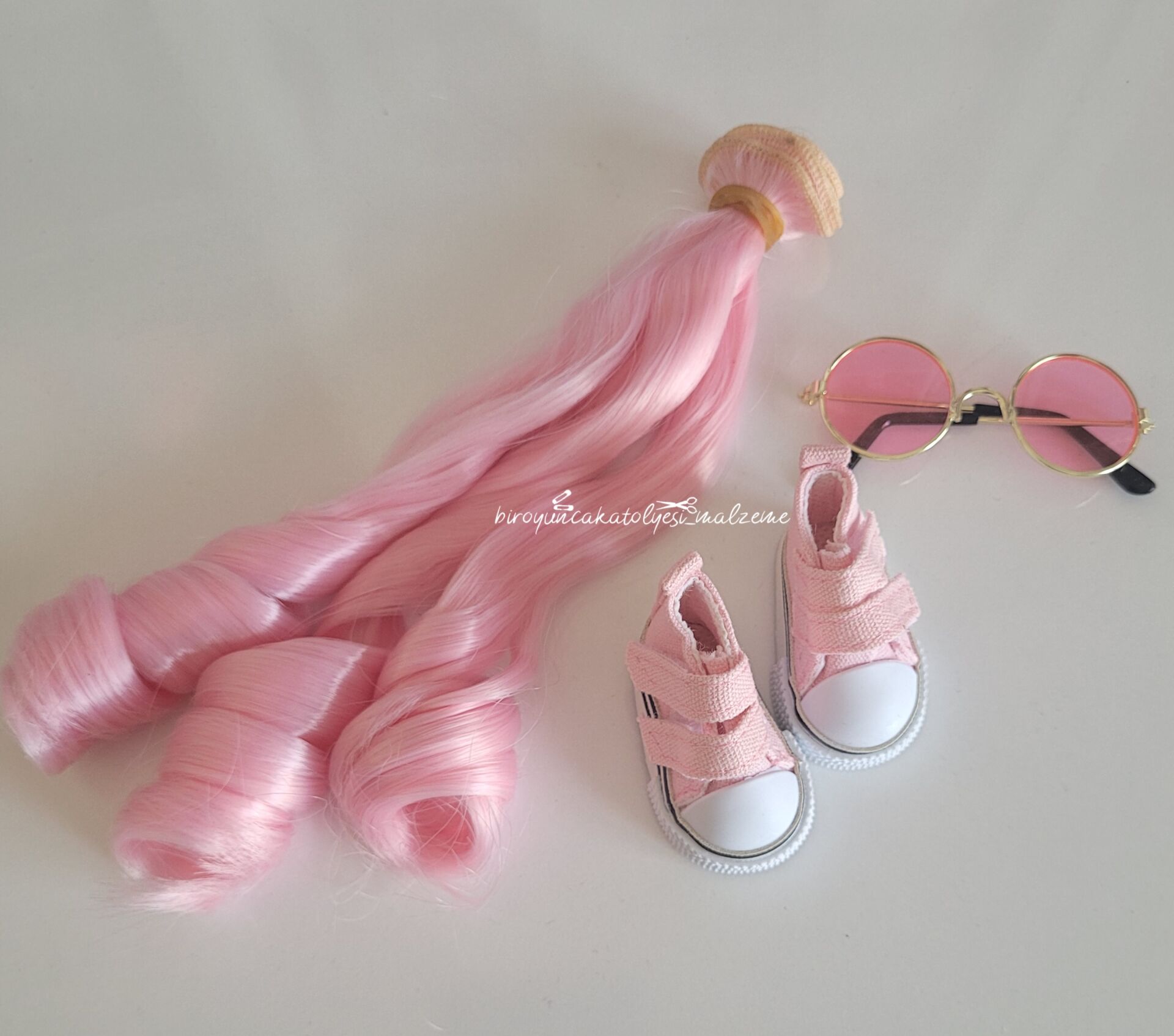 SAÇ GÖZLÜK AYAKKABI SET- PEMBE