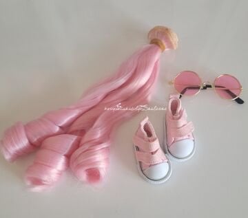 SAÇ GÖZLÜK AYAKKABI SET- PEMBE