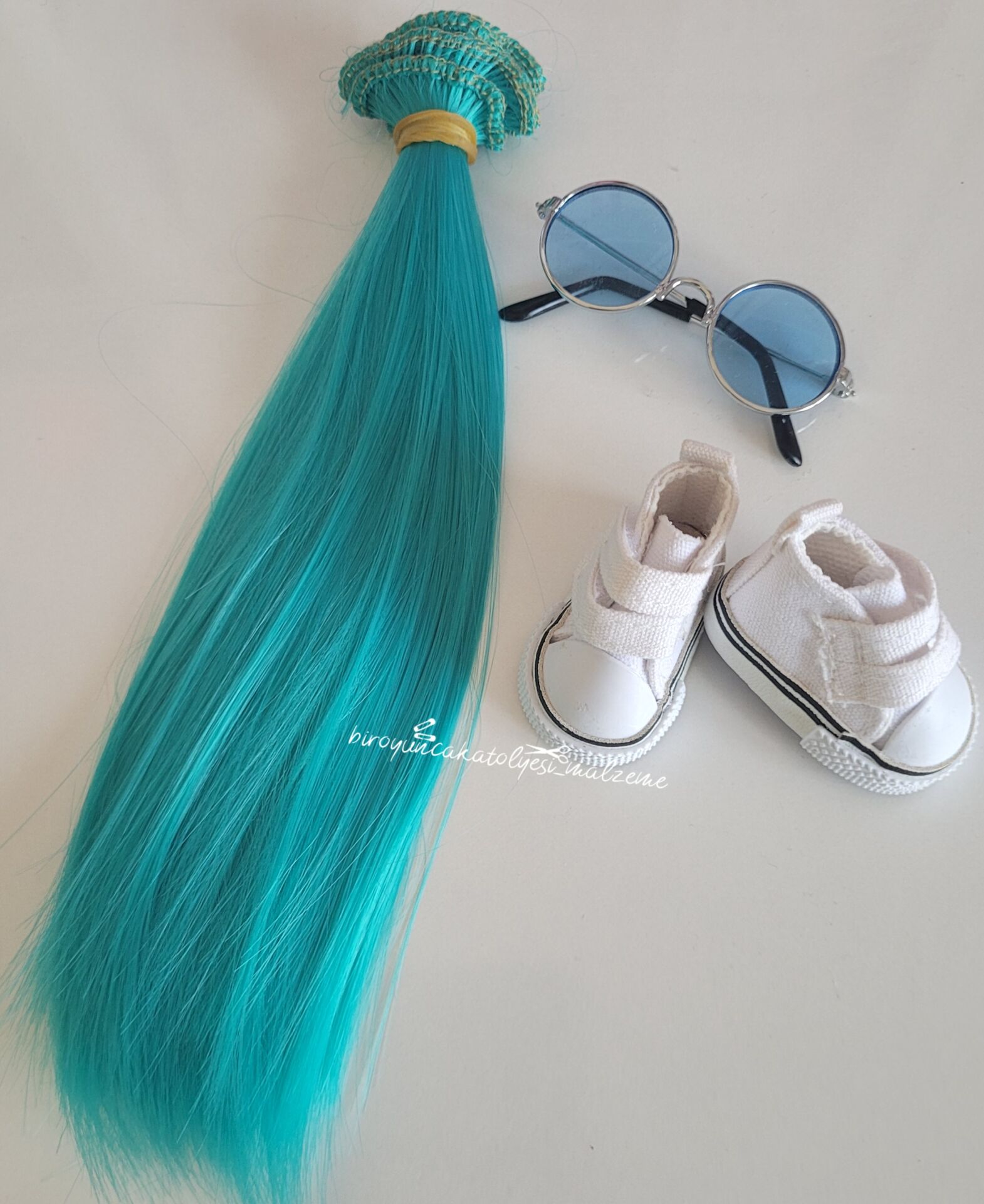 SAÇ GÖZLÜK AYAKKABI SET- TURKUAZ