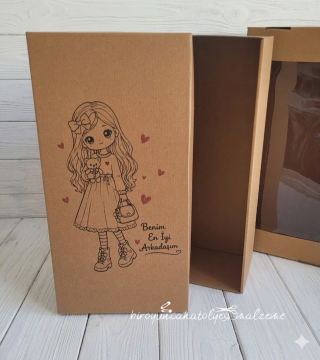 40 CM AMİGURUMİ KUTUSU- KIZ RESİMLİ TASARIM KUTU