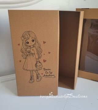 40 CM AMİGURUMİ KUTUSU- KIZ RESİMLİ TASARIM KUTU