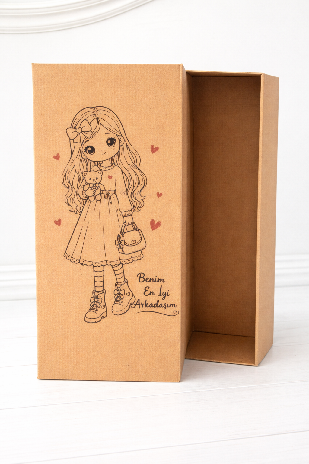 40 CM AMİGURUMİ KUTUSU- KIZ RESİMLİ TASARIM KUTU
