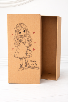 40 CM AMİGURUMİ KUTUSU- KIZ RESİMLİ TASARIM KUTU